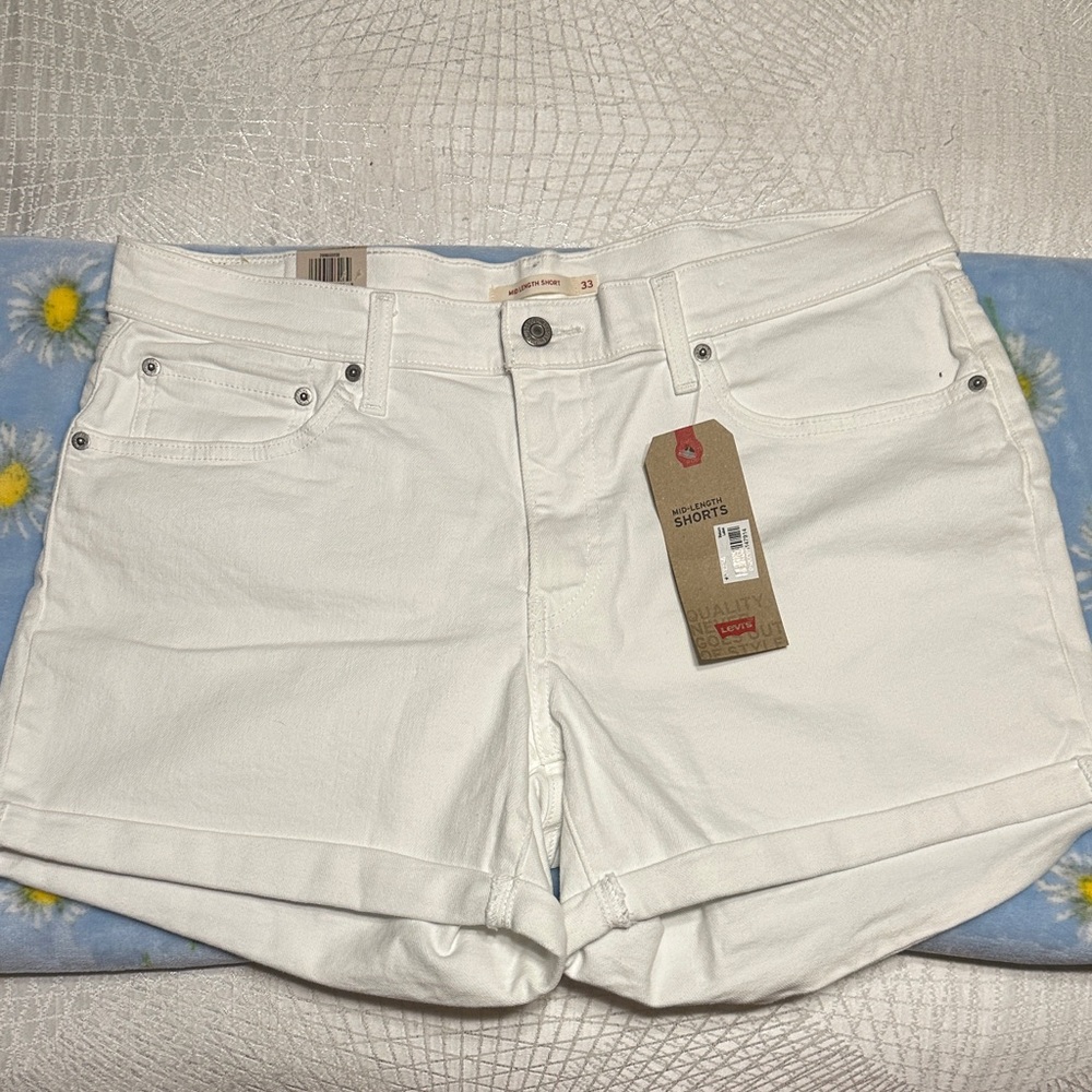 Levi's Crisp White Jean Shorts for Women